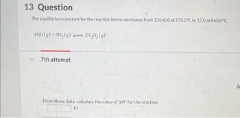 Answered: 13 Question The Equilibrium Constant… | Bartleby