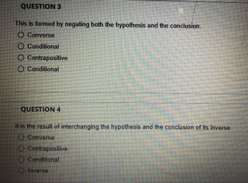 formed by negating the hypothesis and conclusion