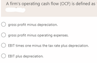 Answered: Operating Cash Flow (OCF) I= | Bartleby