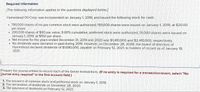 **Required Information**

*(The following information applies to the questions displayed below.)*

Homestead Oil Corp. was incorporated on January 1, 2019, and issued the following stock for cash:

- 780,000 shares of no-par common stock were authorized; 150,000 shares were issued on January 1, 2019, at $20.00 per share.
- 200,000 shares of $90 par value, 8.00% cumulative, preferred stock were authorized; 51,000 shares were issued on January 1, 2019, at $150 per share.
- Net income for the years ended December 31, 2019, and 2020 was $1,410,000 and $2,410,000, respectively.
- No dividends were declared or paid during 2019. However, on December 28, 2020, the board of directors of Homestead declared dividends of $1,680,000, payable on February 12, 2021, to holders of record as of January 19, 2021.

---

**Prepare the journal entries to record each of the below transactions.** *(If no entry is required for a transaction/event, select "No journal entry required" in the first account field.)*

1. The issuance of common stock and preferred stock on January 1, 2019.
2. The declaration of dividends on December 28, 2020.
3. The payment of dividends on February 12, 2021.