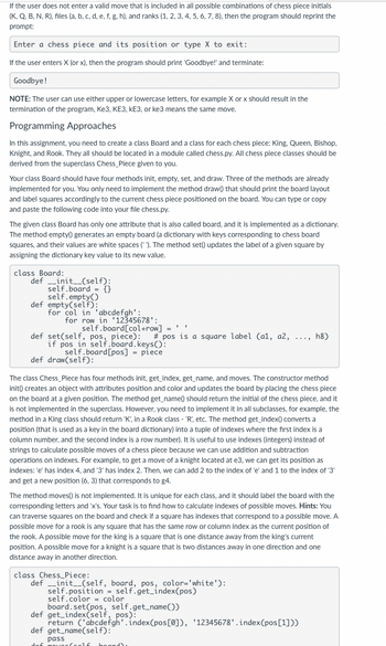 Solved PYTHON CODE: Use inheritance to place a random chess