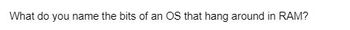 What do you name the bits of an OS that hang around in RAM?