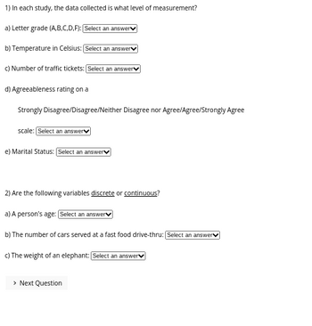 Answered: 1) In Each Study, The Data Collected Is… | Bartleby