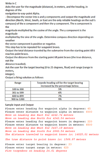 Answered: Write In C Asks The User For The… | Bartleby