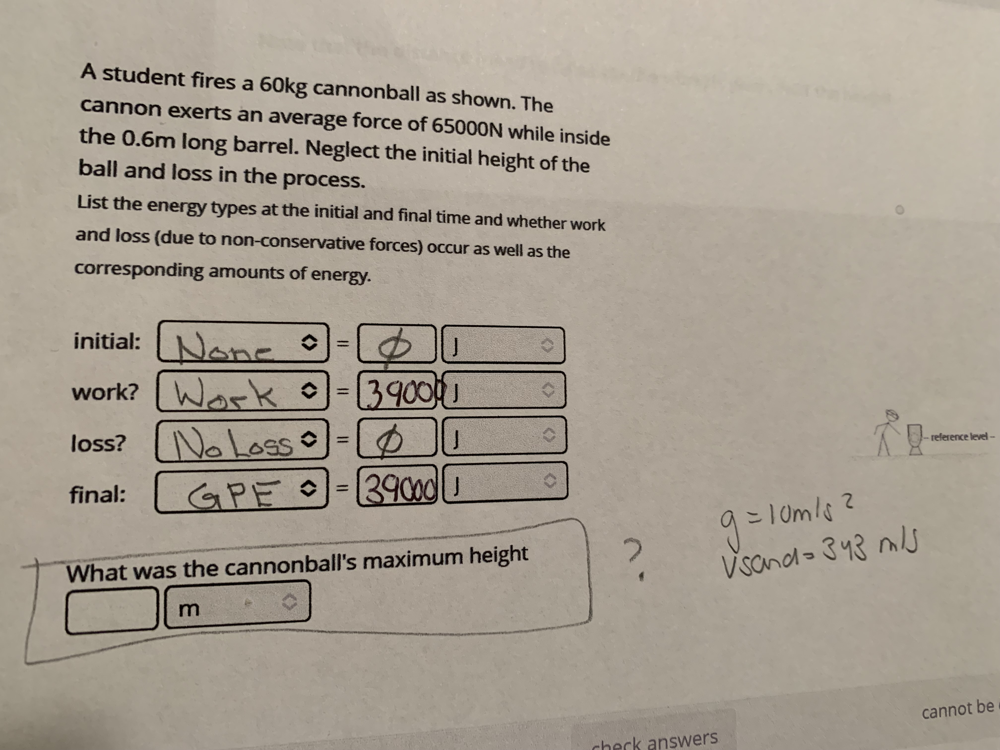 Answered A Student Fires A 60kg Cannonball As Bartleby