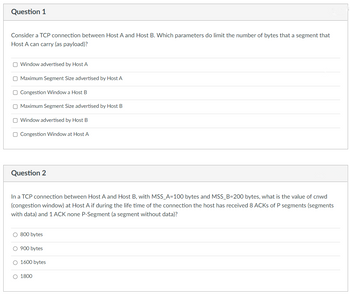 Answered: Consider A TCP Connection Between Host… | Bartleby