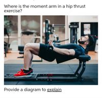 Answered: Where is the moment arm in a hip thrust… | bartleby