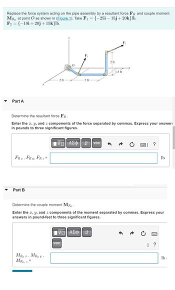 Answered: Replace The Force System Acting On The… | Bartleby