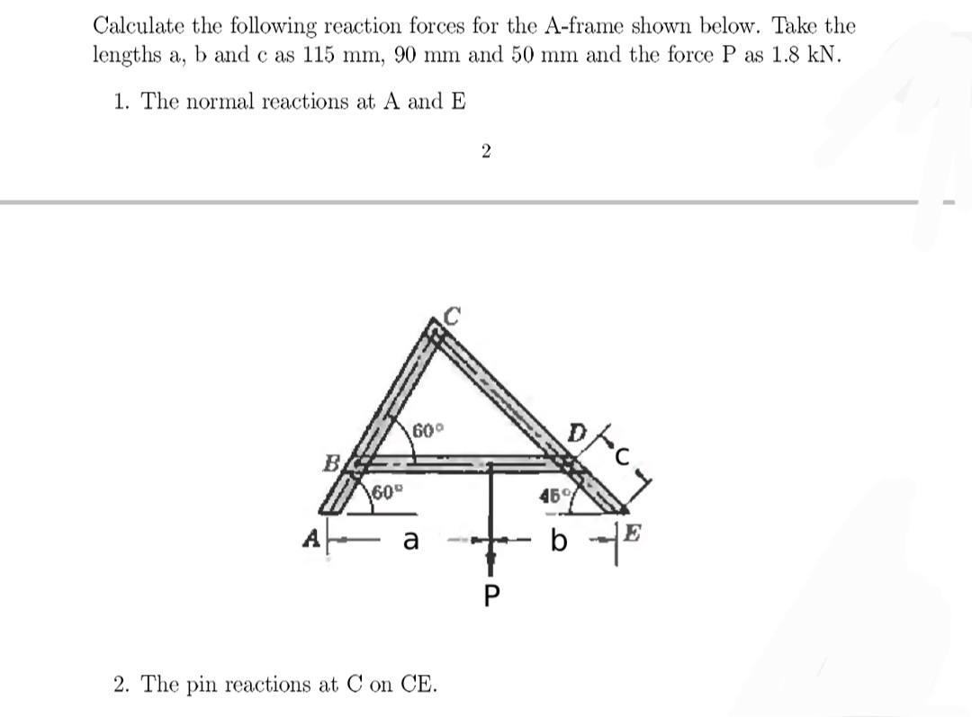 Answered Calculate The Following Reaction Forces… Bartleby