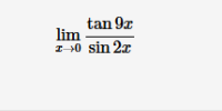 tan 9x
lim
Z-0 sin 2x
