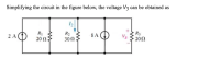 Simplifying the circuit in the figure below, the voltage V3 can be obtained as
2 A1
R1
20Ω
R2
30 Ω
R3
20Ω
8A
