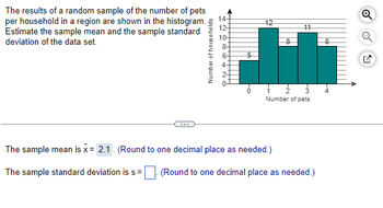 Answered: The sample mean is x= 2.1. (Round to… | bartleby