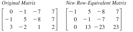 Answered: Original Matrix New Row-Equivalent… | bartleby