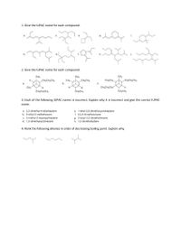 Answered: 2. Give the IUPAC name for each… | bartleby