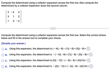 Answered Compute the determinant using a bartleby