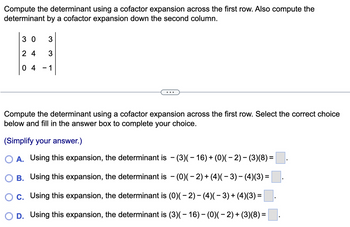 Answered Compute the determinant using a bartleby