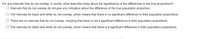 For any intervals that do not overlap, in words, what does this imply about the significance of the differences in the true proportions?
Intervals that do not overlap do not give any indication about the difference of the true population proportion.
The intervals for black and white do not overlap, which means that there is no significant difference in their population proportions.
There are no intervals that do not overlap, implying that there is not a significant difference in their population proportions.
O The intervals for black and white do not overlap, which means that there is a significant difference in their population proportions.
