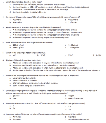 Answered: Which statement best describes molar… | bartleby