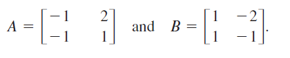 -2
and B =
-1
- 1
