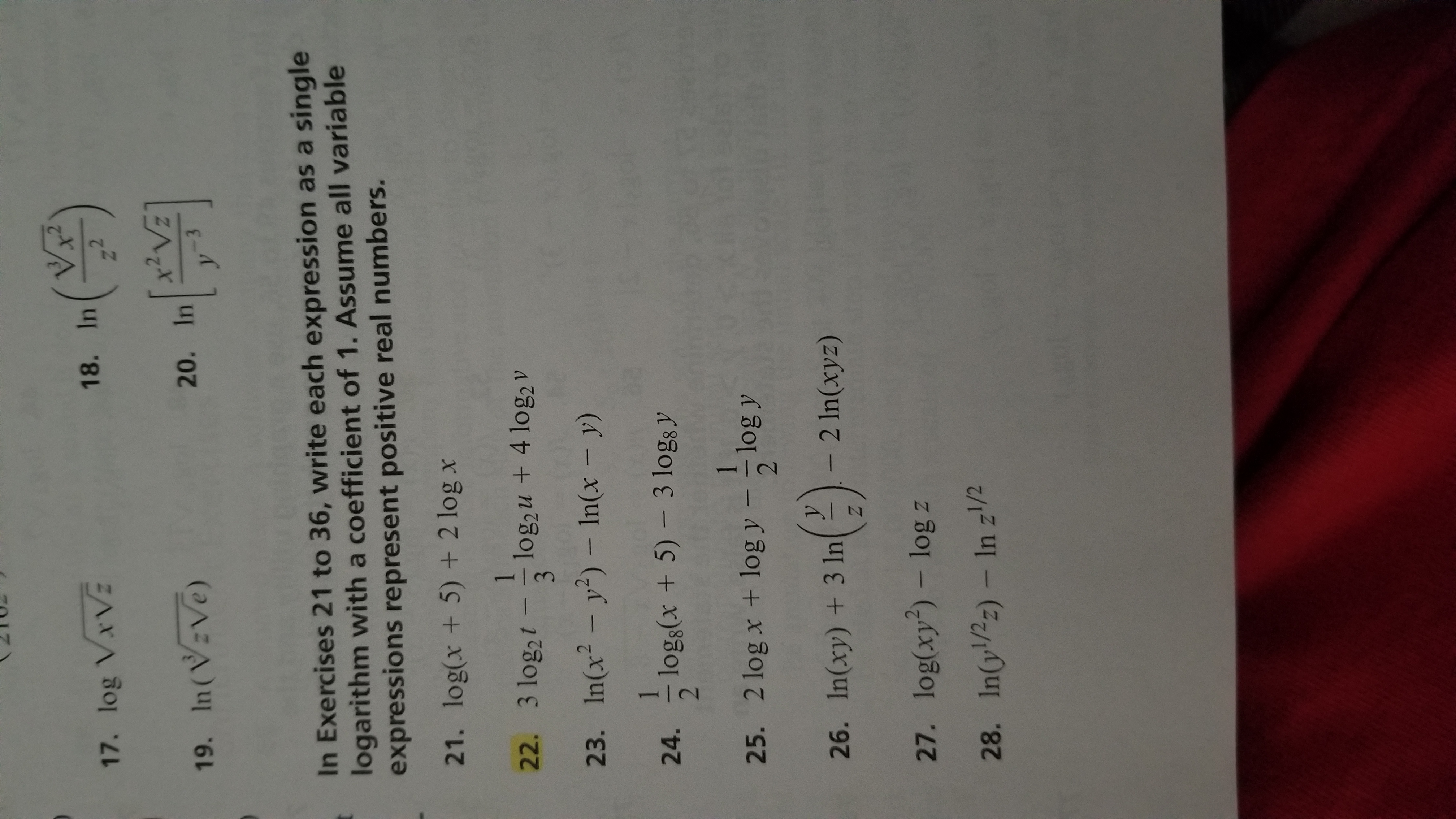 Integral e^5log x - e^4log x / e^3log x - e^2logx