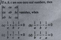 Answered If A B C Are Non Zero Real Numbers Bartleby