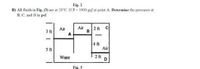 Fig. 2
B) All flaids in Fig. (3) are at 20°C. If P 1900 psf at point A Determine the pressures at
B. C, and D in psf
Air
2 ft C
Air
3 ft
A
4 ft
Air
5 ft
2 ft
D
Water
Fig. 3
