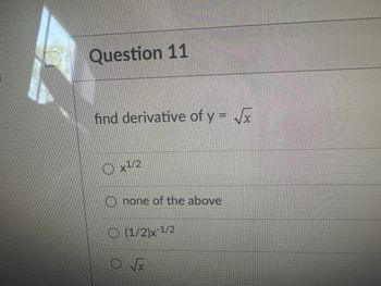 find the derivative of y √ x 2 1