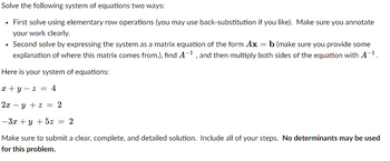 Answered Solve the following system of equations bartleby