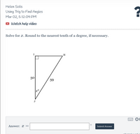 Answered: Solve for æ. Round to the nearest tenth… | bartleby