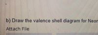 b) Draw the valence shell diagram for Neon
Attach File
