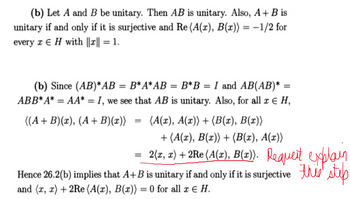 Answered: (b) Since (AB)*AB = B*A*AB = B*B = I… | Bartleby