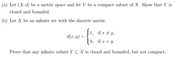 Answered Let X d be a metric space and let y bartleby