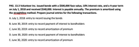 PA5. 13.3 Volunteer Inc. issued bonds with a $500,000 face value, 10% interest rate, and a 4-year term
on July 1, 2018 and received $540,000. Interest is payable annually. The premium is amortized using
the straightline method. Prepare journal entries for the following transactions.
A. July 1, 2018: entry to record issuing the bonds
B. June 30, 2019: entry to record payment of interest to bondholders
C. June 30, 2019: entry to record amortization of premium
D. June 30, 2020: entry to record payment of interest to bondholders
E. June 30, 2020: entry to record amortization of premium
