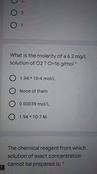 Solved 6) Calculate the molarity of a 1L solution that