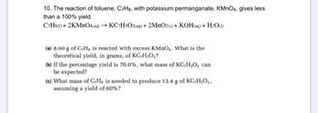 Answered 10. The reaction of toluene C7H8 with bartleby