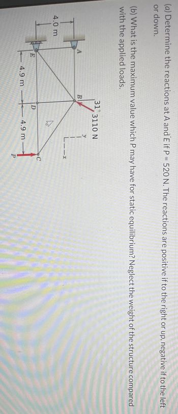 Answered: a) Determine the reactions at A and E… | bartleby