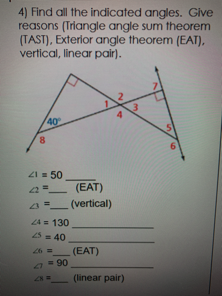 vertical angles theorem triangles