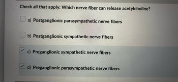 Answered: Check all that apply: Which nerve fiber… | bartleby