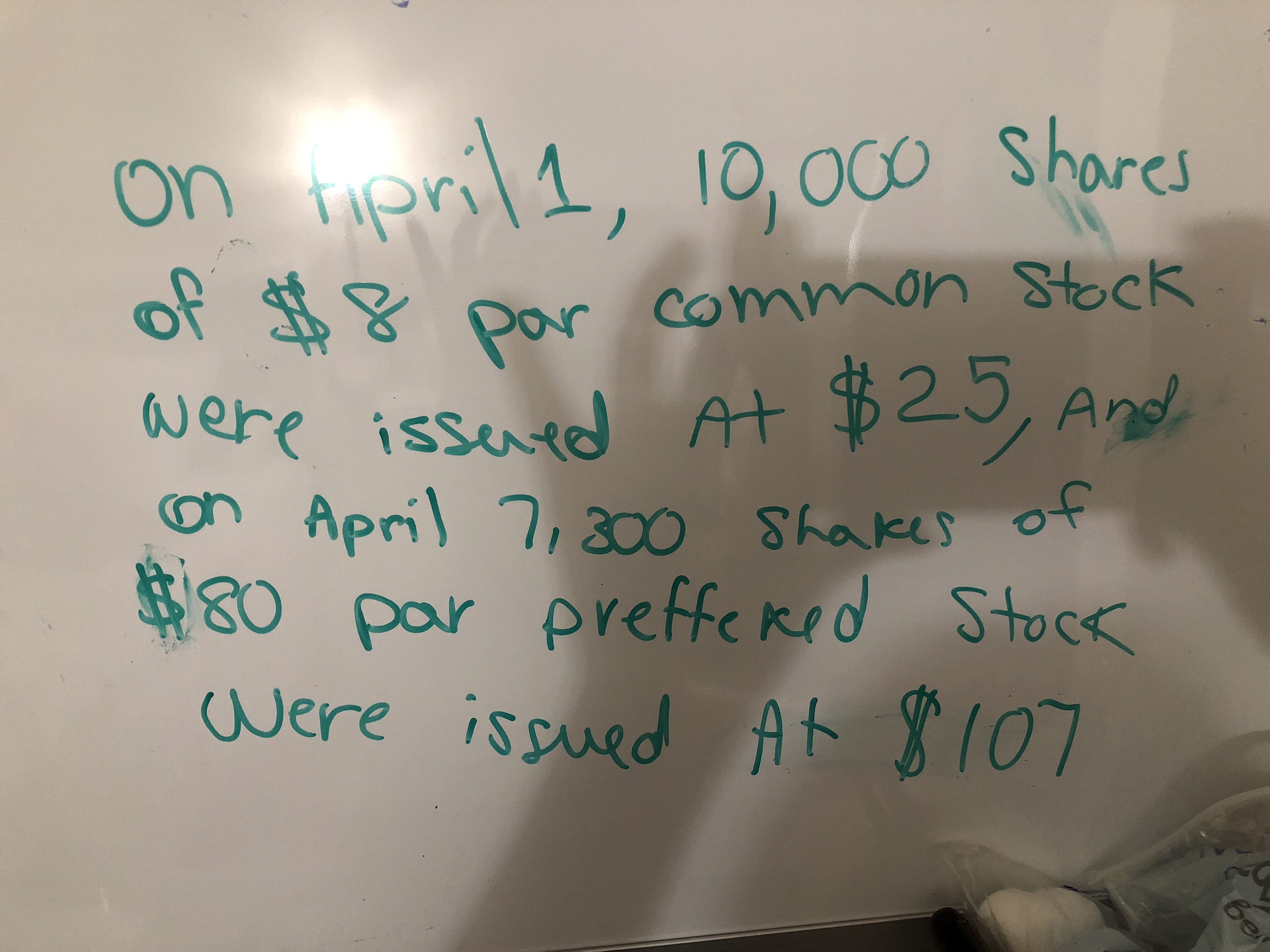 on en1, 10, OG0 Shares
of $8 Dar common Stock
25
par
were issered At $25, And
on April 7,300 Shakes of
$80 par Stock
18
preffered
Were issued At 8107
be
