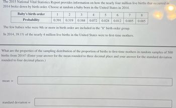 Answered: The 2015 National Vital Statistics… | Bartleby