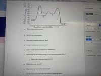 Shape
Media Comment
Collaborate
Format
Text
List Paragraph*
C
Style
Layout
B
Font
A+A
Times New Roman
D+E
Regular
Readtion coordinate
a.
What is the overall reaction?
Character Styles
None
b. Identify any intermediates:
Alignment
C.
How many transition states are there?
d. Is step 2 exothermic or endothermic?
e. Is the overall reaction exothermic or endothermic?
> Spacing
1.0 -
f. Which step has the smallest energy of activation associated with it?
> Bullets & Lists Import
i. What is the value associated with it?
g. Which step is the slowest?
h. What is the rate law for the slowest step?
i.
List two ways you could make the forward reaction go faster.
Potential Eneray (k)
8988으
