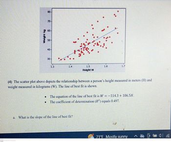 Lesson Video: Calculating and Interpreting the Equation of a Line of Best  Fit from a Scatterplot