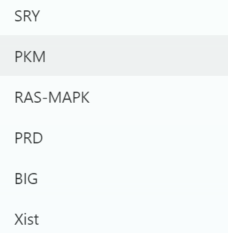 SRY
PKM
RAS-MAPK
PRD
BIG
Xist