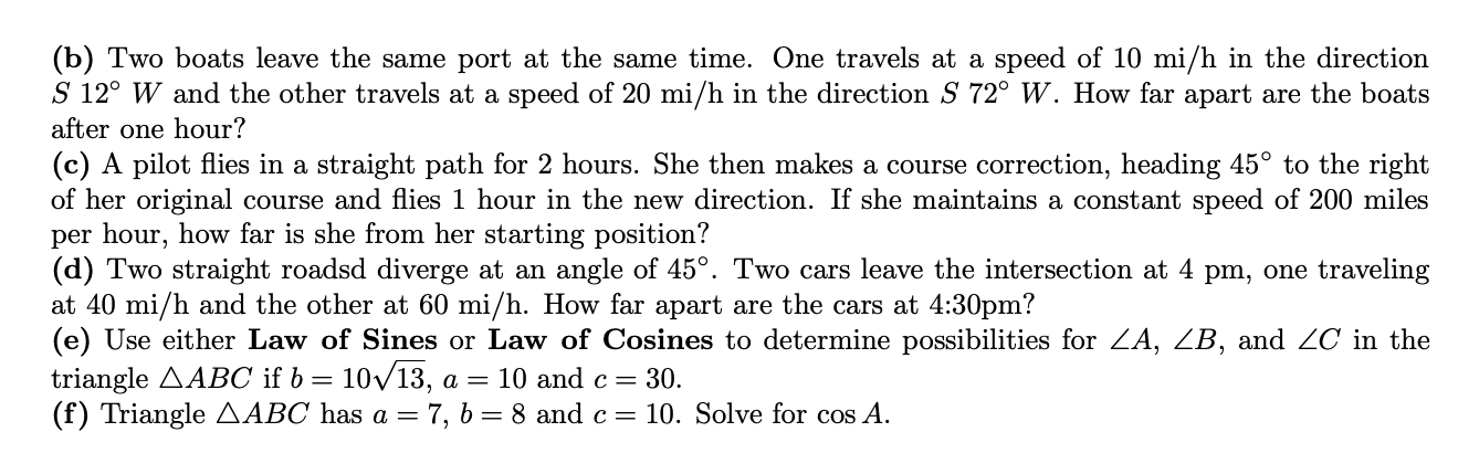 Answered: (b) Two Boats Leave The Same Port At… | Bartleby