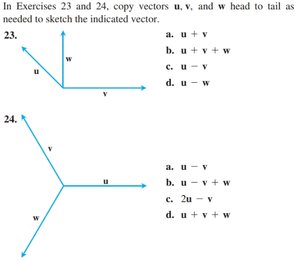 Answered In Exercises 23 And 24 Copy Vectors U … Bartleby