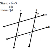 Given: <1=<3
al|b
Prove c||d
d
%23
a
9,
4+
