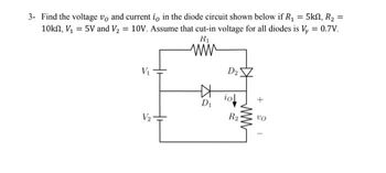 Answered: 3- Find the voltage vo and current io… | bartleby