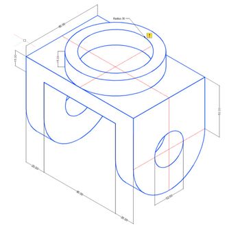 Answered: top, front and side view on autocad | bartleby