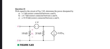 Answered: Question 41 With Regard To The Circuit… | Bartleby