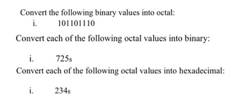 Answered: Convert the following binary values… | bartleby